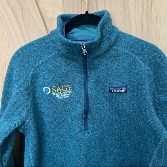 Patagonia Women’s Better Sweater 1/4 Zip Fleece Size Medium Teal - Picture 2 of 12